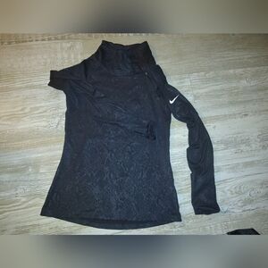 Nike Black Long Sleeve Athletic Top with Subtle Pattern
